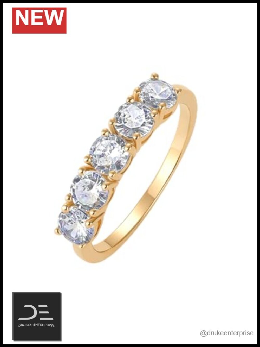 PAVOI 14K Gold Plated Cubic Zirconia Eternity Engagement Ring
